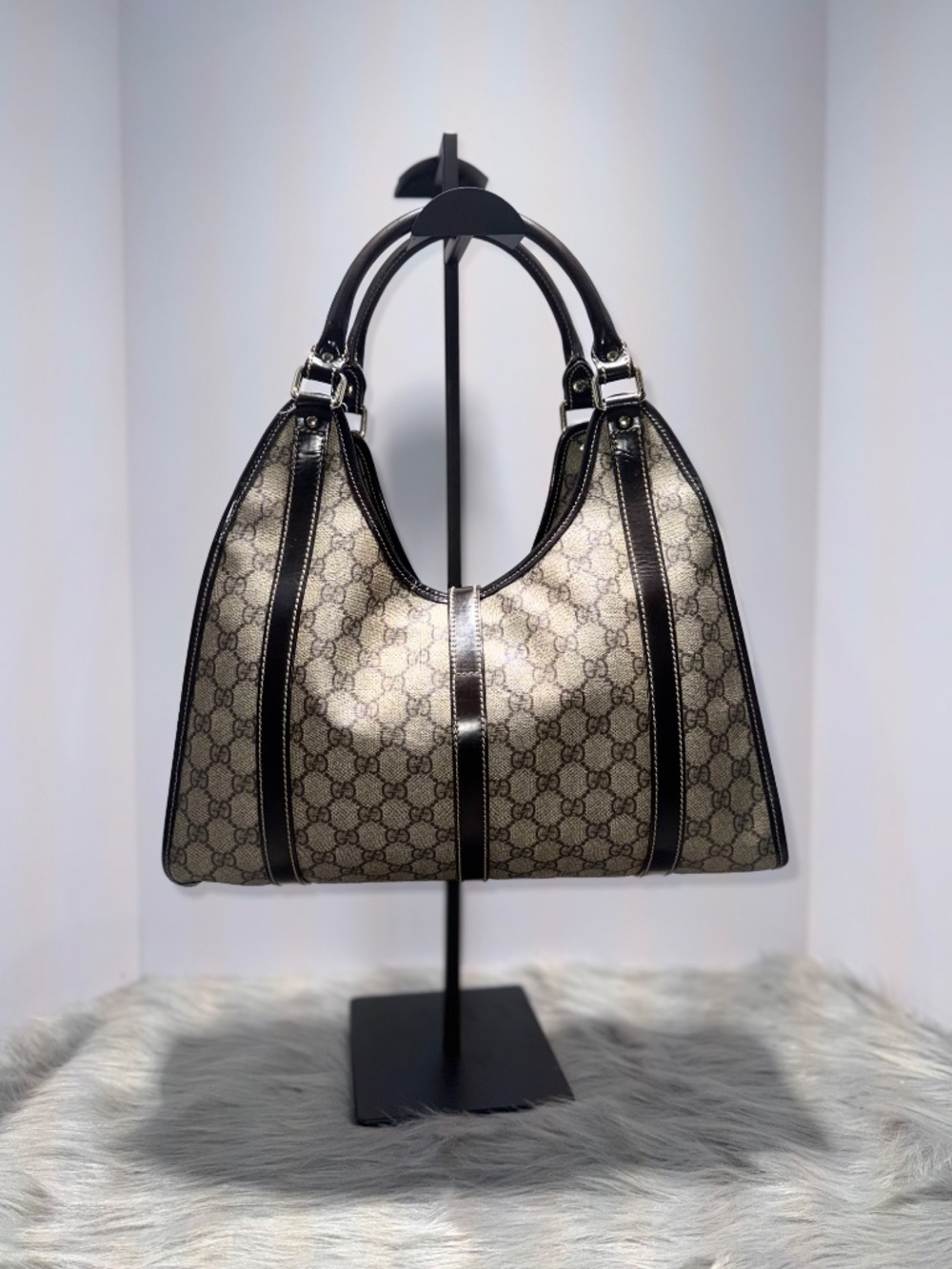 Gucci GG Supreme Joy Bardot Medium Shoulder Bag~w/COA - Picture 3 of 14